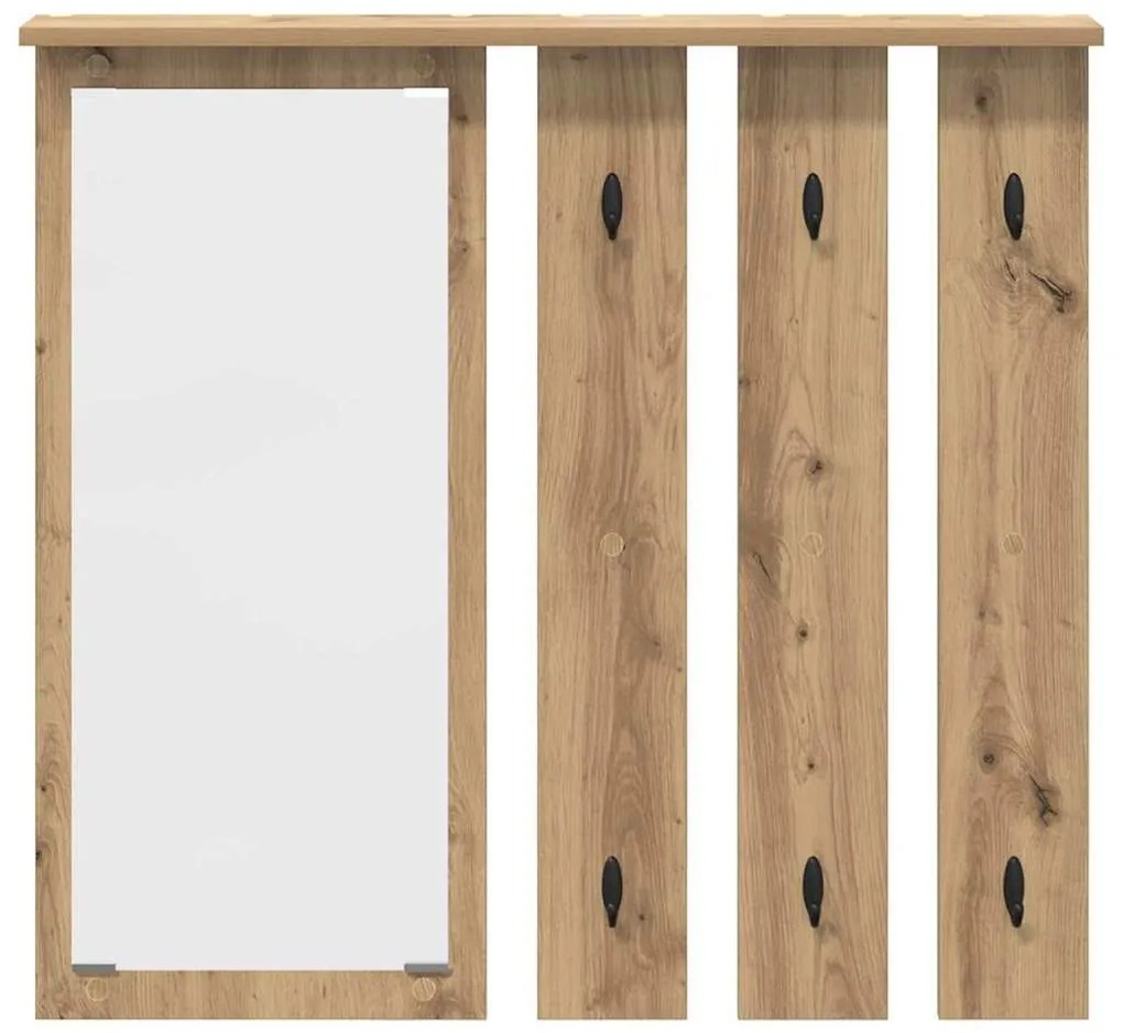 Fali Kabáthorog tükörrel kézműves tölgy 84 x 10 x 80 cm Faanyag