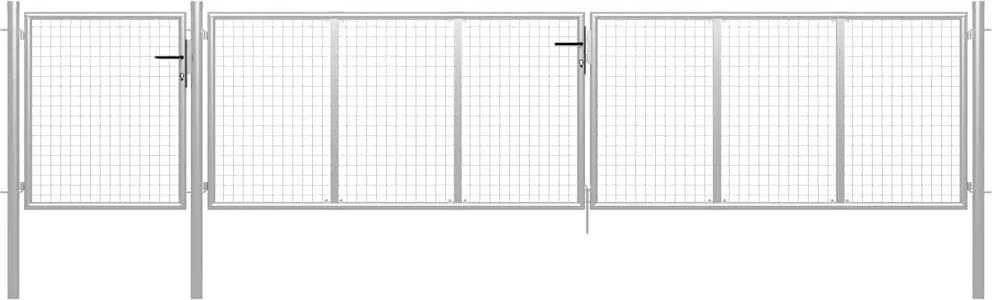 vidaXL ezüst színű acél kerti kapu 500 x 100 cm