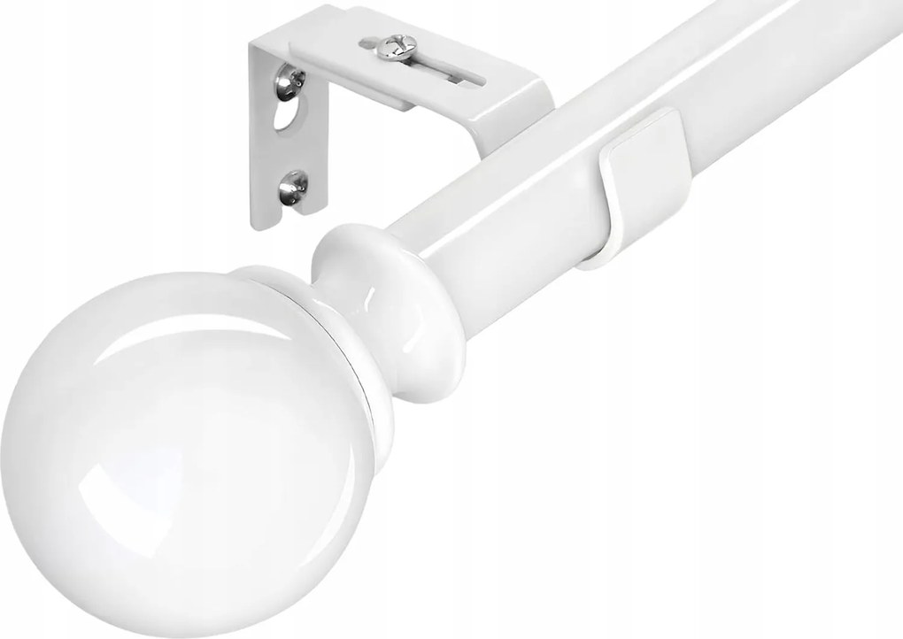 Függönykarnis átvezetőkkel egyszemélyes állítható fehér 180-260cm