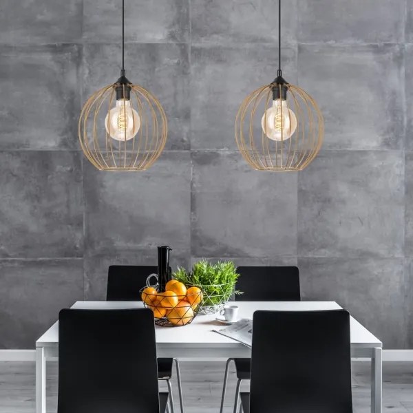 Csillár zsinóron ZOYA 1xE27/60W/230V sárgaréz