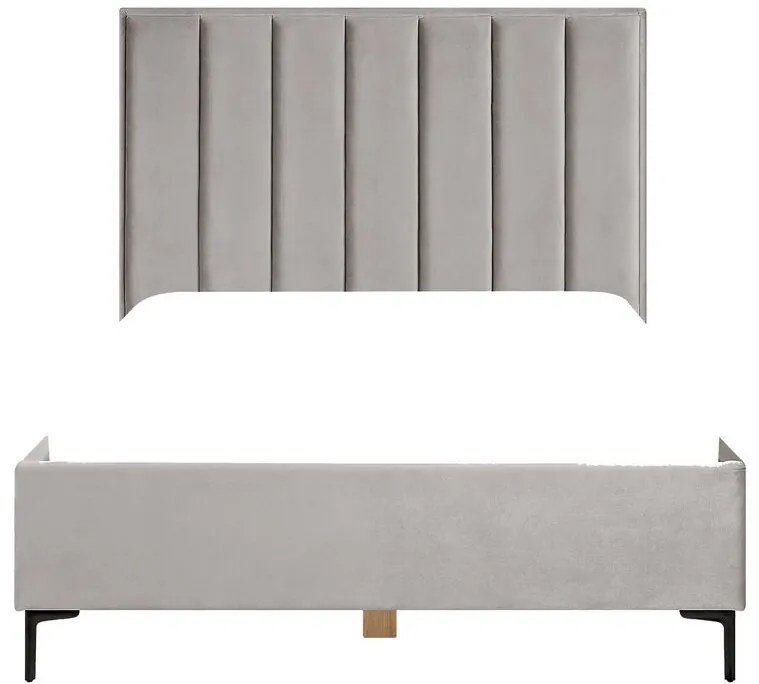 Franciaágy 140x200 cm Sanaza (világosszürke) (tárolóhellyel). 1035506
