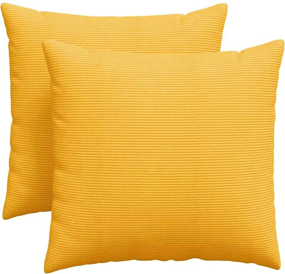 vidaXL Kanapé párnák 2 pcs Világos sárga 45 x 45 cm Bársonyos szövet