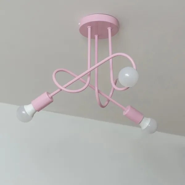 Felületre szerelt OXFORD csillár 3xE27/15W/230V rózsaszín