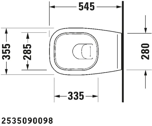 Duravit 45351900A1 - Fali WC D-CODE, WC-ülőkével, kerámia, fényes fehér