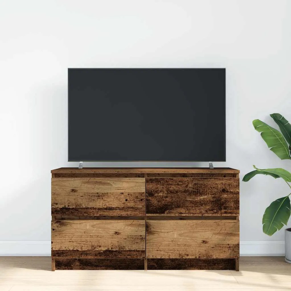 antik fa színű szerelt fa TV-szekrény 100x35x54 cm