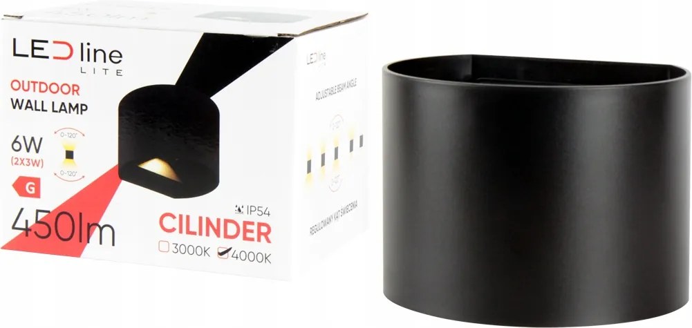 Kerti fali lámpa LEDLine fekete integrált Led fényforrás 6 W 475541