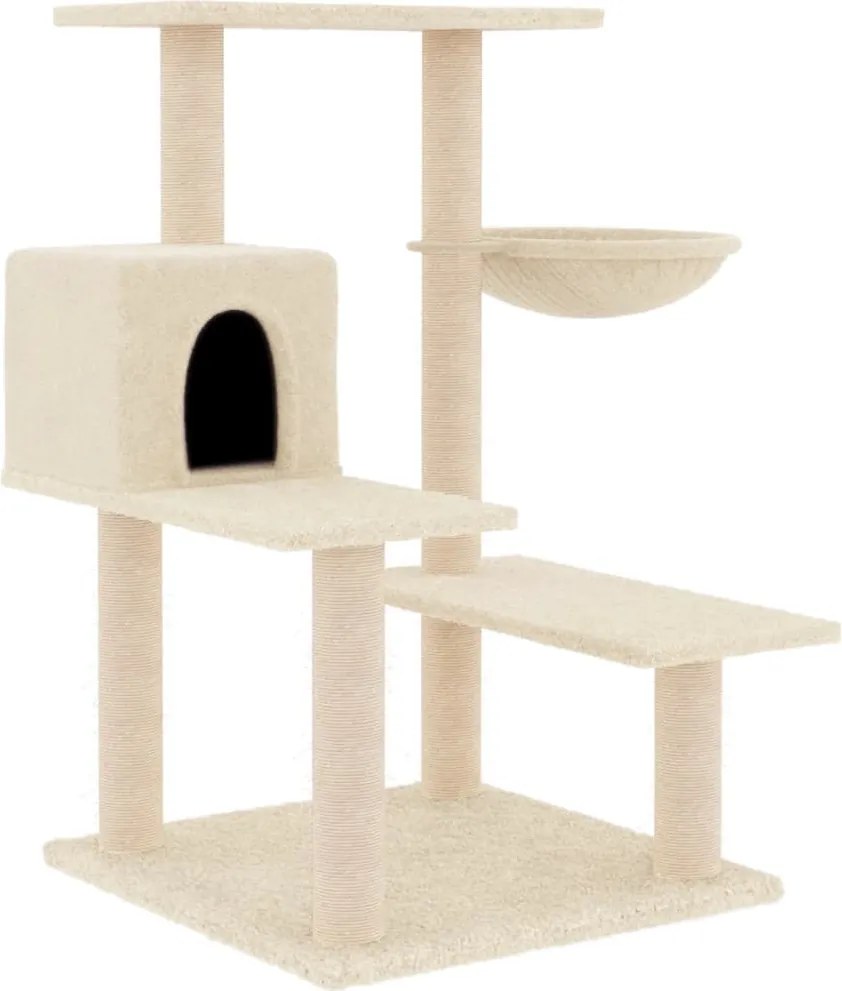 vidaXL krémszínű macskabútor szizál kaparófákkal 82,5 cm