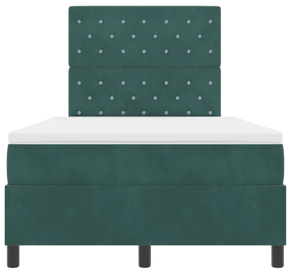 Boxspring Ágy Matrac Khosz Zöld Kicsi Dupla Bársony