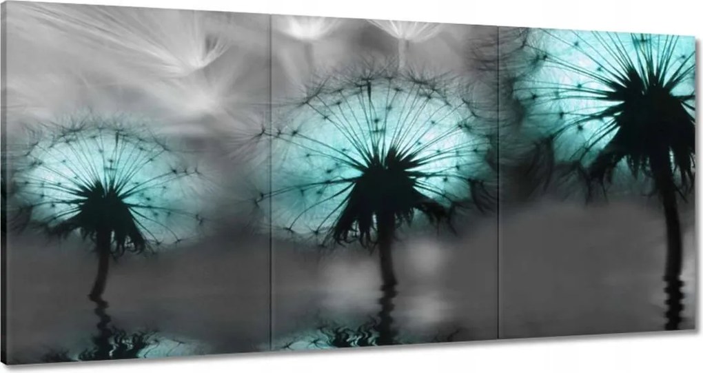 Vászonkép 60x30 Türkiz pitypangok Víz