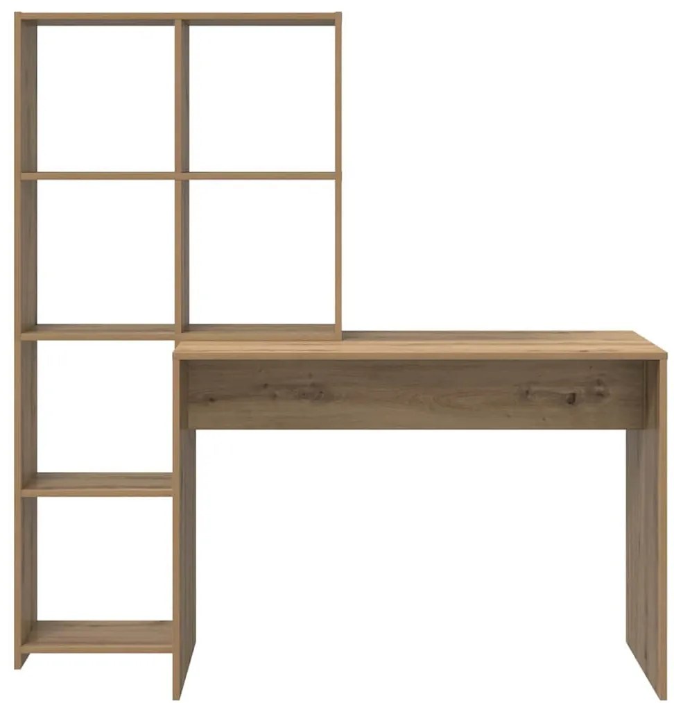 Asztal polcokkal kézműves tölgy 138.5 x 55 x 143 cm Faanyag