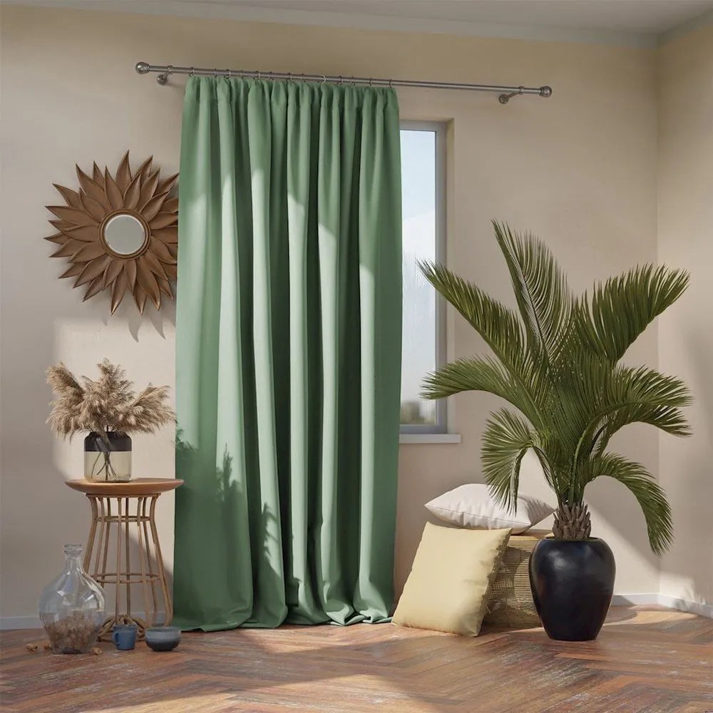 Világoszöld sötétítő termo függöny 140x270 cm Pleat – Restilo