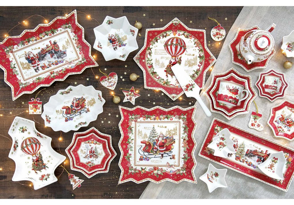 Karácsonyi porcelán desszertes tányér Christmas Memories