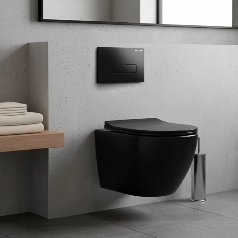 Delano fali rimless WC soft-close ülőkével fekete