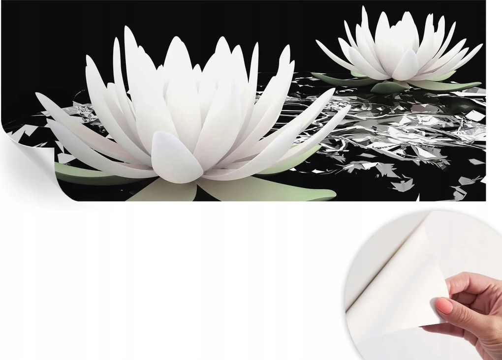 Öntapadós fotótapéta Nappaliba és Hálószobába Víz virágok 250x104 cm