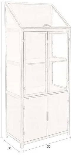 Szürke fém tálalószekrény 64x151x35 cm Monviso – Dutchbone