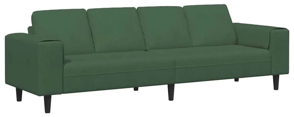 Szövet kanapé párnával Sötétzöld 208 cm Bársony anyag