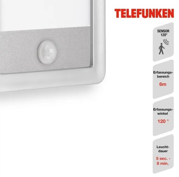 Telefunken 313904TF-LED Kültéri fali lámpa érzékelővel LED/16W/230V IP44