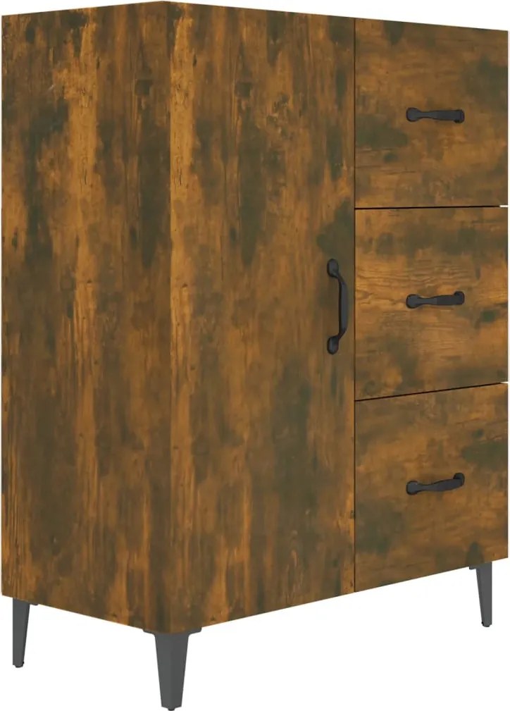vidaXL füstös tölgy színű szerelt fa tálalószekrény 69,5 x 34 x 90 cm