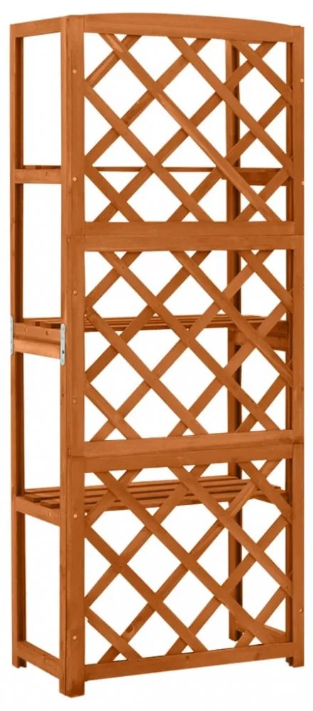 tömör fenyőfa lugasrács polcokkal 55 x 30 x 140 cm