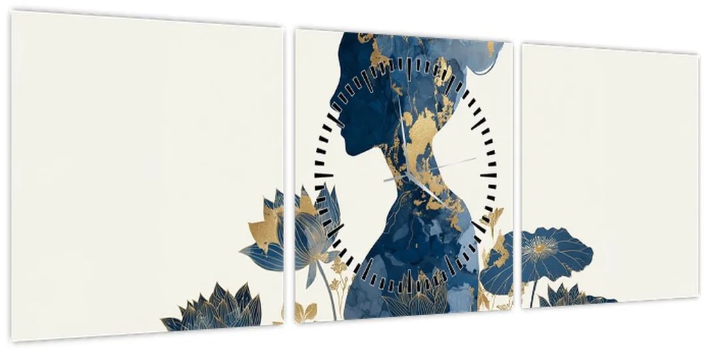 Kép - Márvány női profil (órával) (90x30 cm)