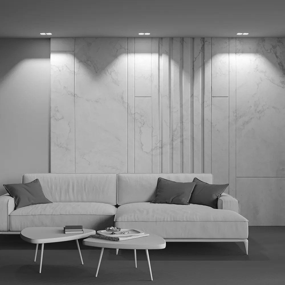 DL043-02-15W4K-SQ-W Alfa LED Alumínium Süllyesztett Lámpa Fehér Színű LED 30 W 4000 Kelvin 2500 Lumen IP20