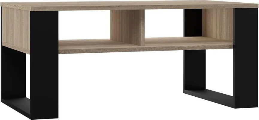 2P dohányzóasztal, sonoma-fekete