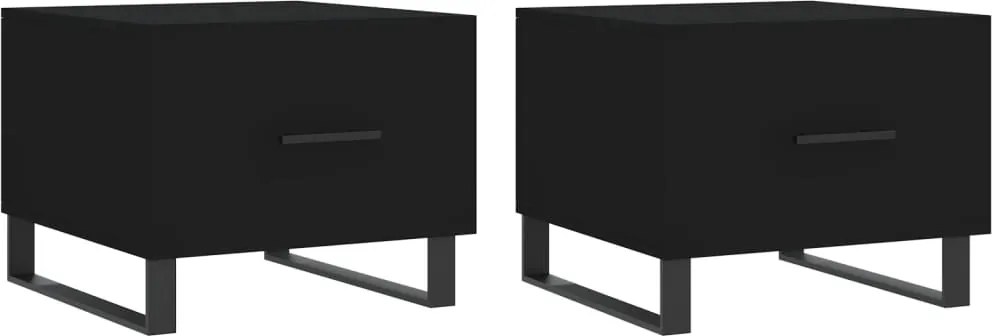 vidaXL 2 db fekete szerelt fa dohányzóasztal 50 x 50 x 40 cm