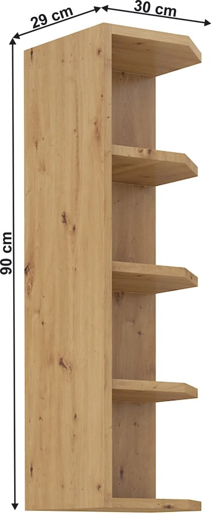 Felső polcos szekrény, artisan tölgy, LULA 30 G-90 ZAK