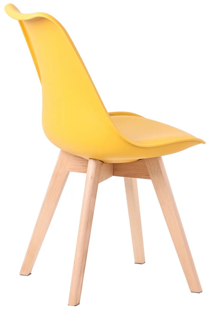 Scaun de sufragerie in stil scandinav de culoare galben, Monza