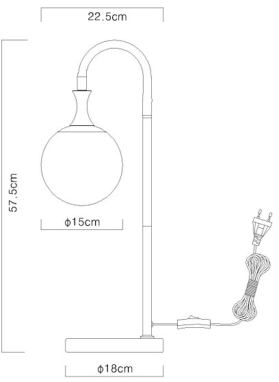 Globo 15885T - Asztali lámpa DALTON 1xE27/10W/230V fekete