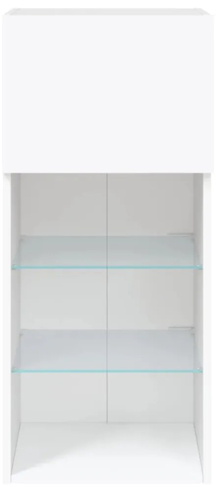 2 db fehér TV-szekrény LED-világítással 40,5 x 30 x 90 cm