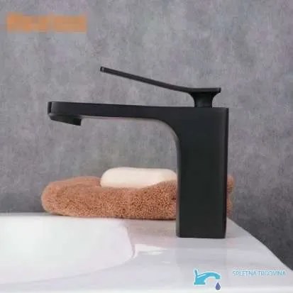 Álló mosdócsaptelep EYN CKB2241, egykaros, egylyukas kivitel fekete, matt fekete és sötétszürke felülettel — 30,5 cm