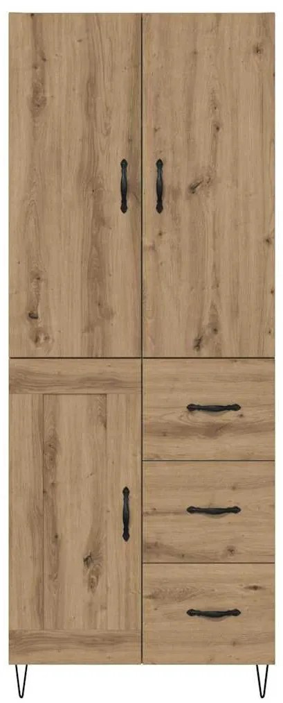 Magasfiú fiókkal 2 pcs Artisan tölgy RÉtegelt fa és üveg