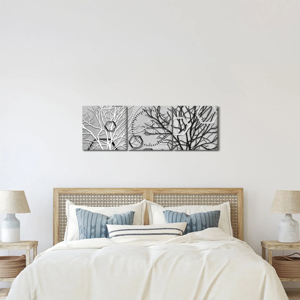 Absztrakt kép a fák (órával) (90x30 cm)