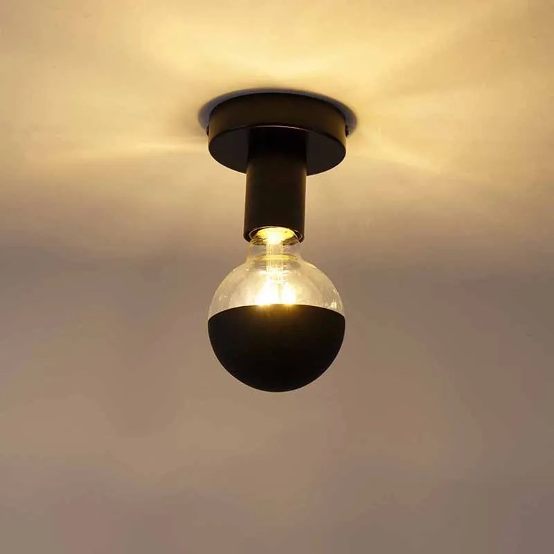 Design mennyezeti lámpa fekete G95 reflektorral, fekete - Facile