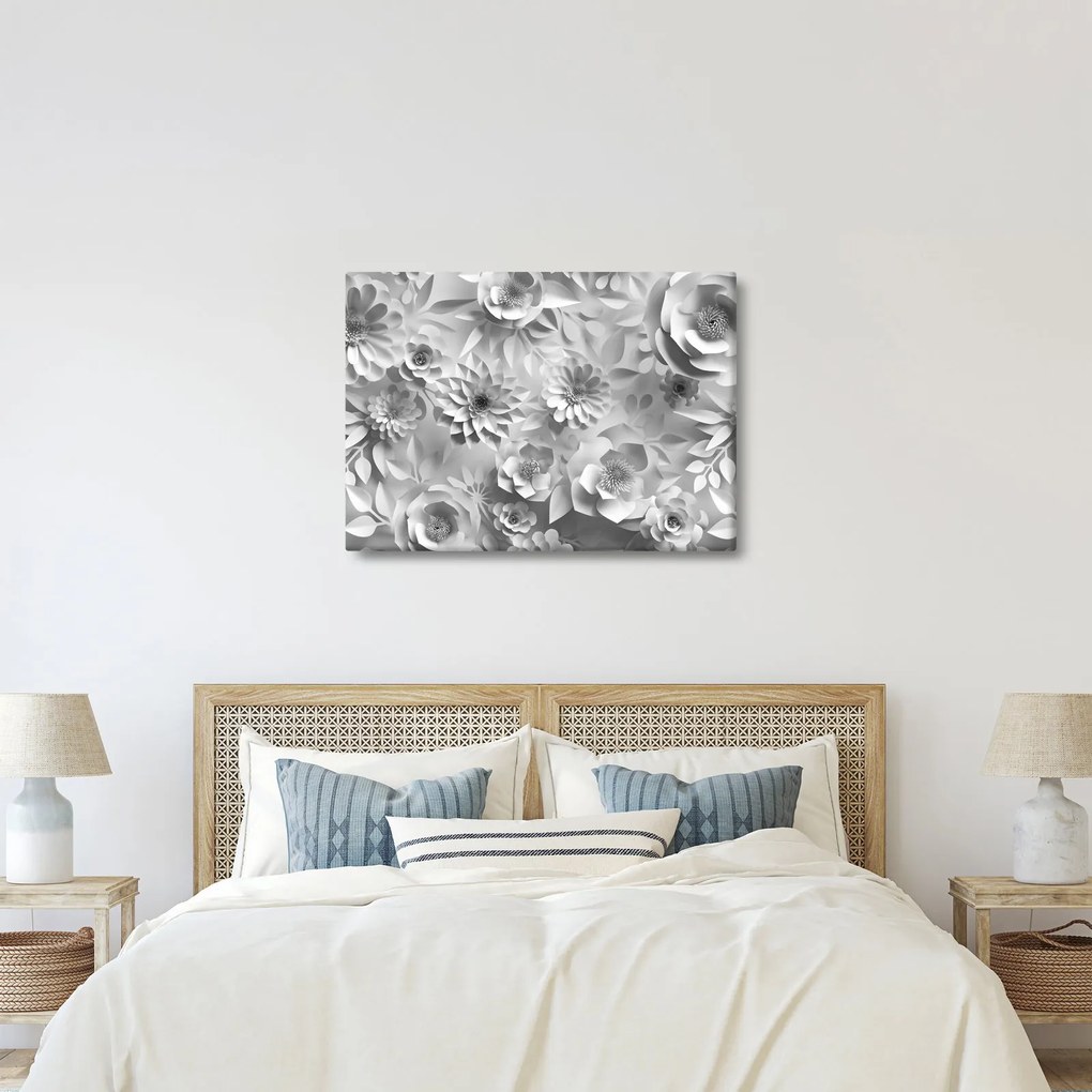 Kép - Fehér virágok (70x50 cm)