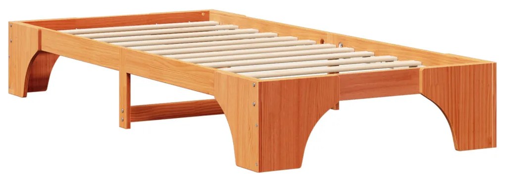 Ágykeret Viasz barna Tömör fa 90 x 200 cm Tartós Négyszögletes