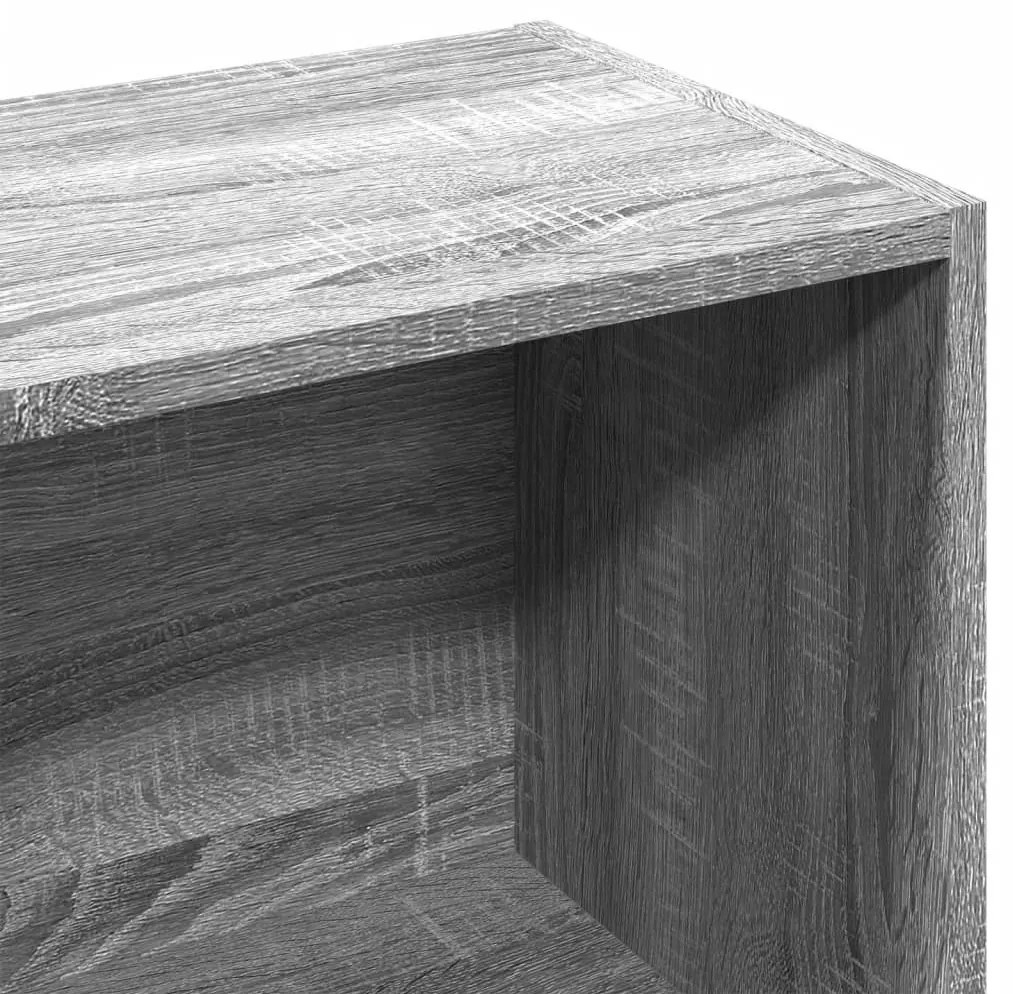 szürke sonoma színű szerelt fa könyvespolc 57 x 28,5 x 107,5 cm