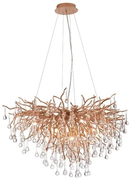 Paul Neuhaus 2192-11 - Csillár zsinóron ICICLE 10xG9/40W/230V 50x100 cm réz