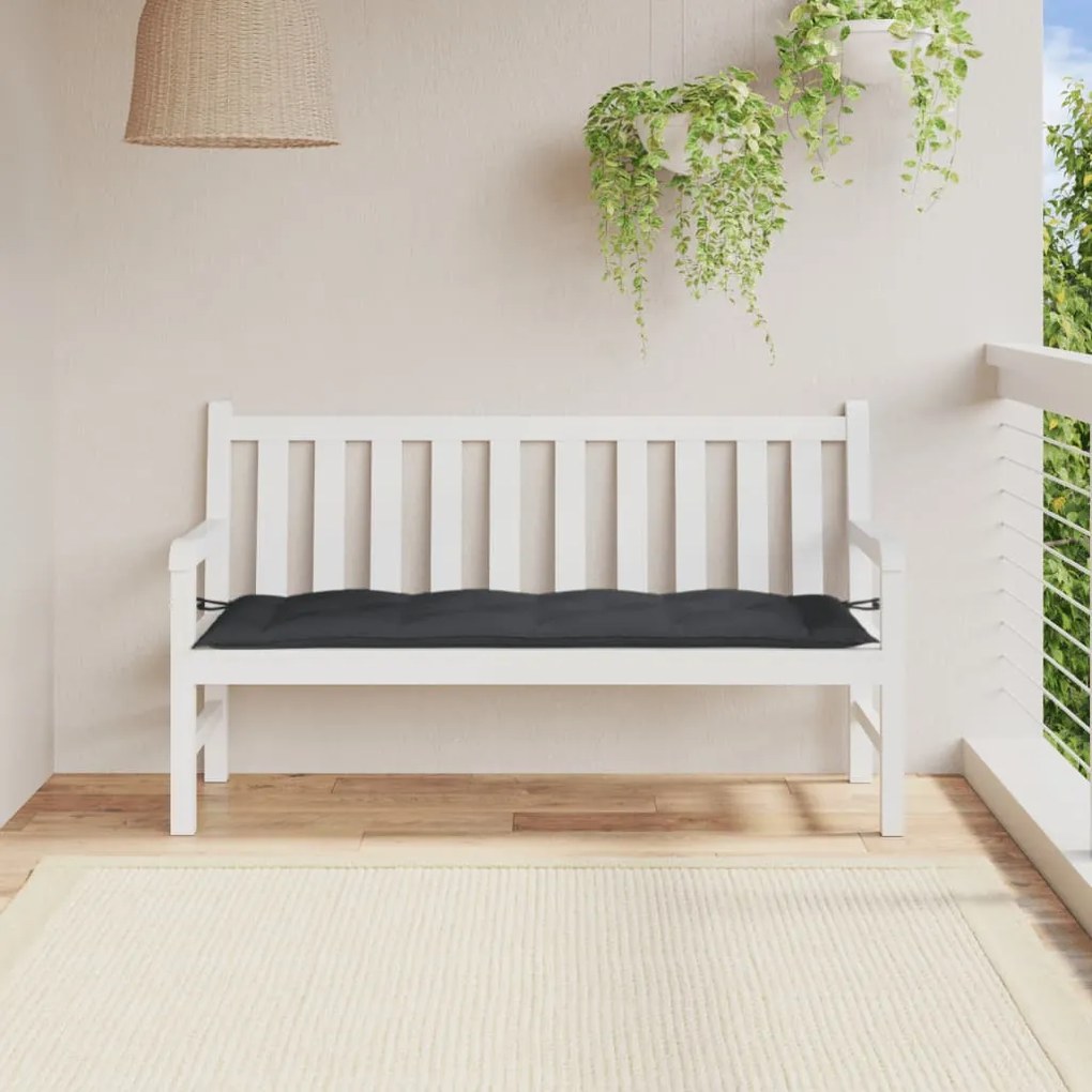 melange antracitszürke szövet kerti padpárna 150 x 50 x 7 cm