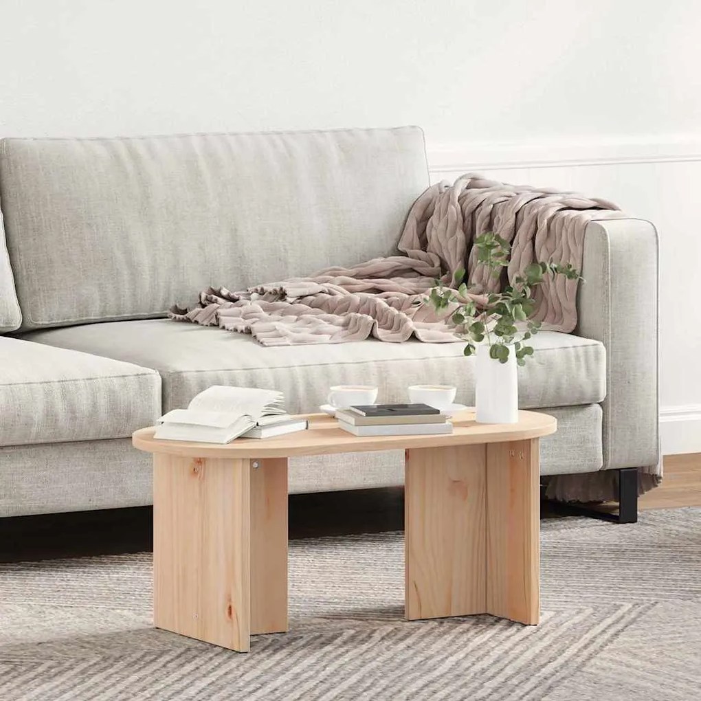 Dohányzóasztal Természetes 80 x 39.5 x 35 cm Tömör fenyőfa
