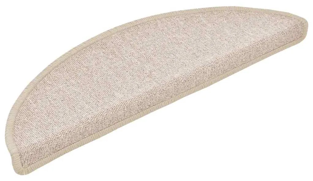 30 db lépcsőszőnyeg 56 x 17 x 3 cm bézs félkör alakú