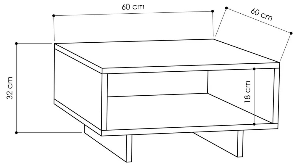 Dohányzóasztal Hola Oak Anthracite
