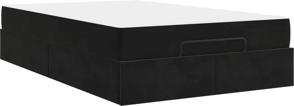 vidaXL Ágykeret matraccal matracmal 2 pcs Fekete Bársony