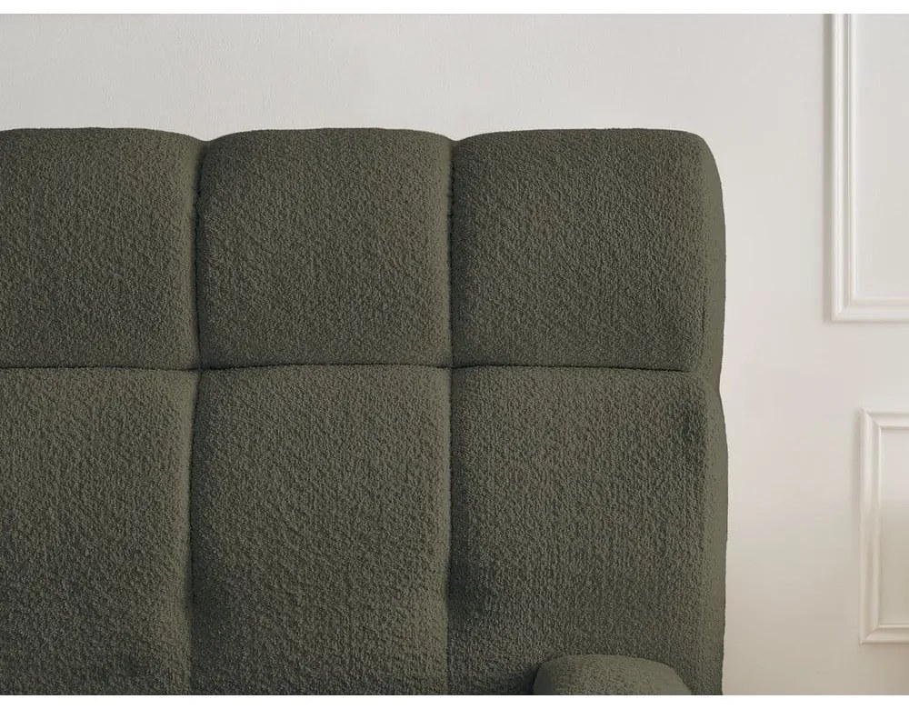 Zöld kárpitozott ágyneműtartós franciaágy ágyráccsal 180x200 cm Mont Blanc – Bobochic Paris