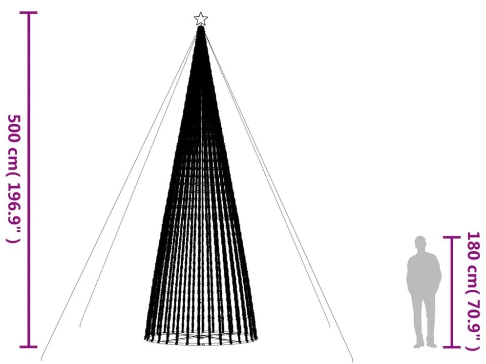 meleg fehér LED karácsonyfa 1544 LED 500 cm