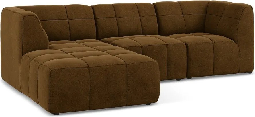 Mustársárga bársony sarokkanapé (bal oldali-heverő résszel) Aloha – Makamii