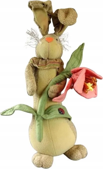 Barna Nyuszi Virággal Húsvéti Dekoráció 55x25cm Karácsonyi Dekoráció