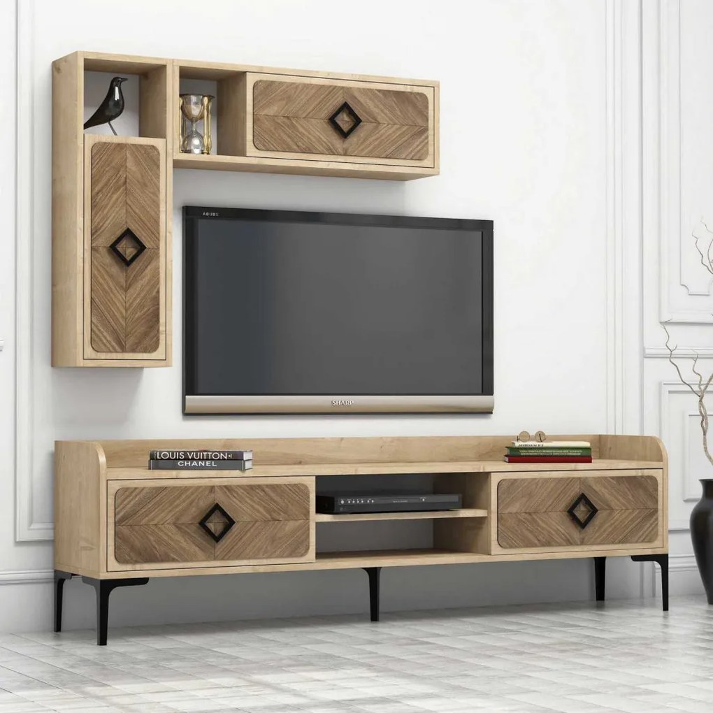 Samba TV-állvány, tölgy, 180 cm