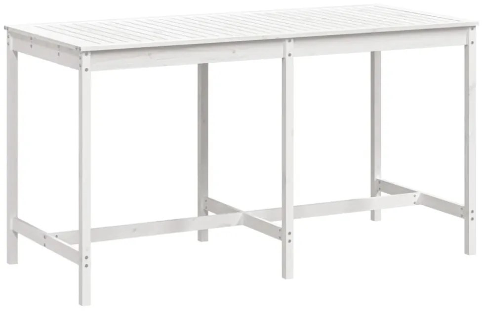 fehér tömör fenyőfa kerti asztal 203,5x90x110 cm
